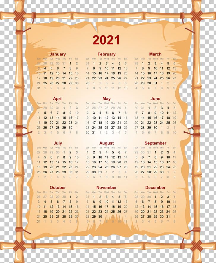 2021 Printable Calendar. PNG, Clipart, Art, Bamboo, Calendar, Computer Icons, Decorative Arts Free PNG Download