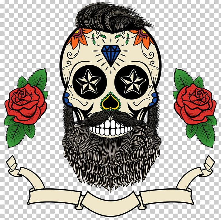 Calavera Beard Skull Day Of The Dead PNG, Clipart, Art, Beard, Bone, Calavera, Color Free PNG Download