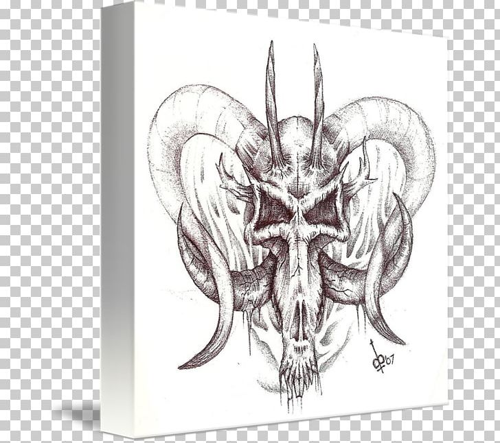 Skull Horn Goat Bone Drawing PNG, Clipart, Art, Black And White, Bone, Death, Demon Free PNG Download