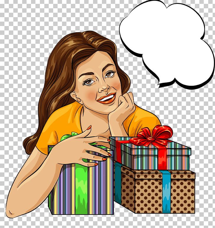 Cartoon Pop Art Comics Illustration PNG, Clipart, Art, Bow, Bow Tie, Box, Brown Hair Free PNG Download