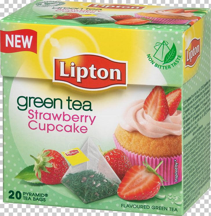 Green Tea Cupcake Lipton Tea Bag Strawberry PNG, Clipart, Bag, Black Tea, Cream, Cupcake, Dairy Product Free PNG Download