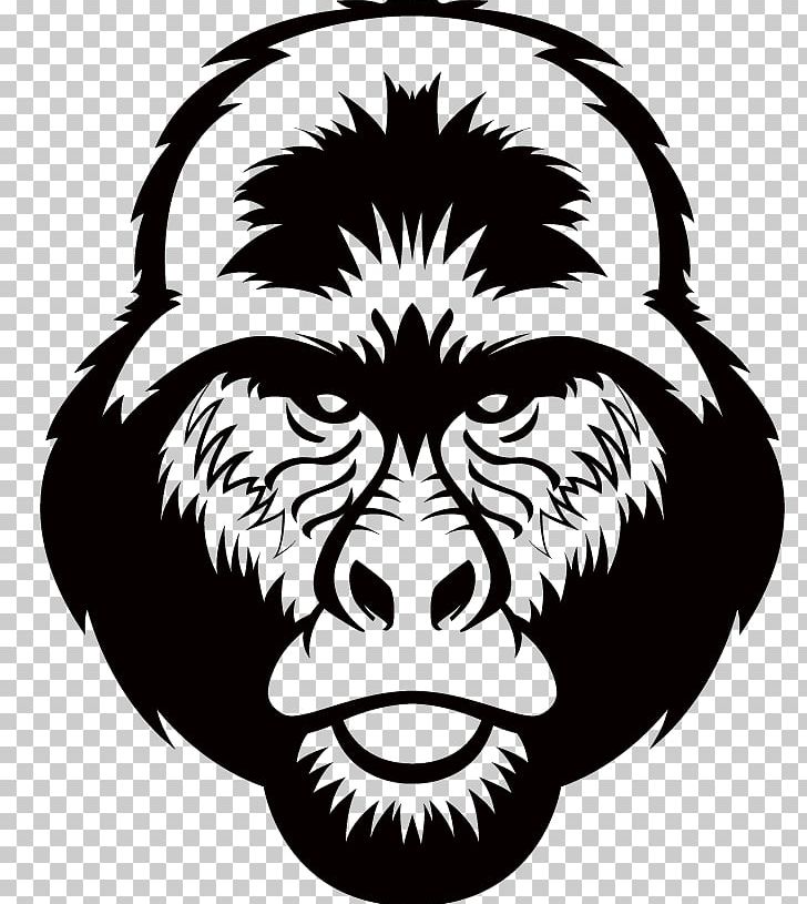 Gorilla Silhouette Black And White Ape PNG, Clipart, African Animals, Animals, Ape, Art, Black Free PNG Download