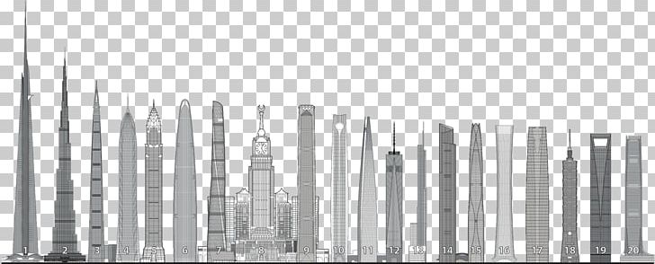 Burj Khalifa One World Trade Center Jeddah Tower Building Skyscraper PNG, Clipart, Architect, Architectural Engineering, Architecture, Black And White, Building Free PNG Download