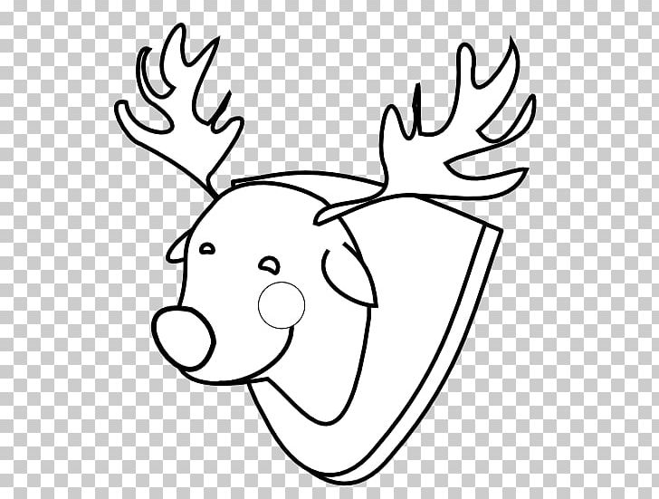 Reindeer Rudolph Black And White PNG, Clipart, Antler, Area, Art, Black And White, Christmas Free PNG Download