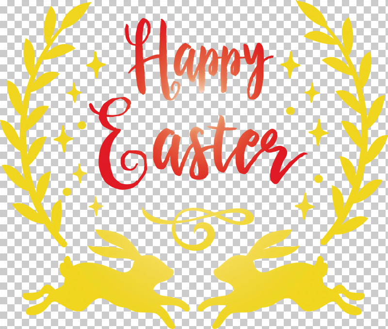 Happy Easter PNG, Clipart, Happy Easter, Text, Yellow Free PNG Download