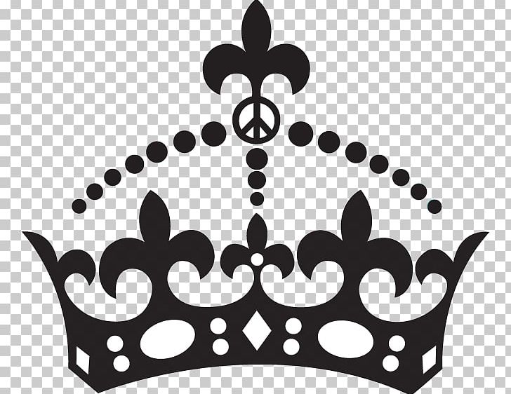 keep calm crown symbol white