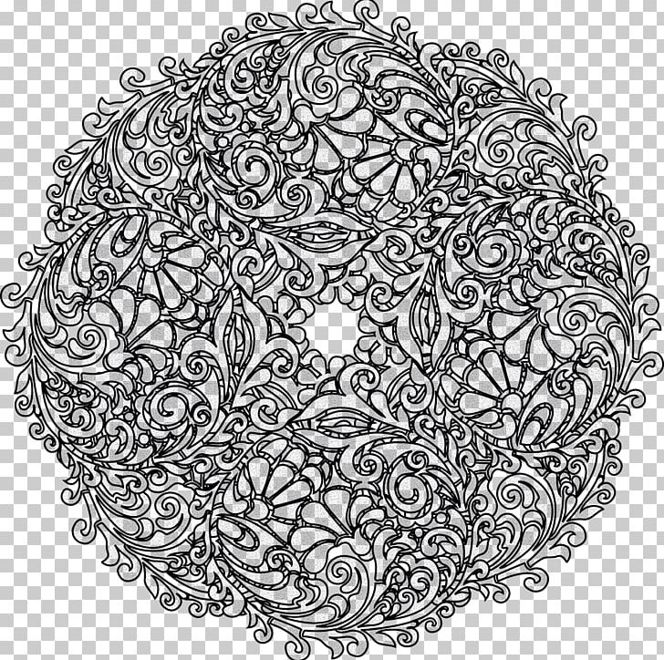 Coloring Book Mandala Adult Page Child PNG, Clipart, Adult, Area, Black And White, Black Lace, Book Free PNG Download