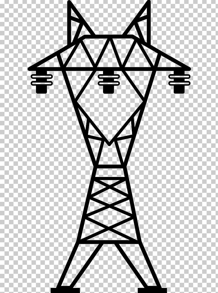 Electric Power Transmission Overhead Power Line Transmission Tower Transmission Line PNG, Clipart, Angle, Area, Black, Black And White, Computer Icons Free PNG Download
