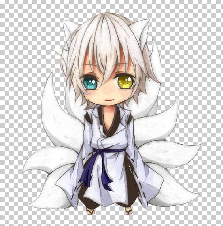 chibi white nine tailed fox