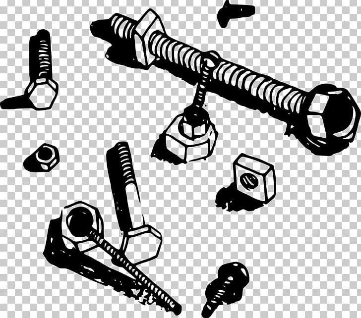 Nut Bolt Screw PNG, Clipart, Angle, Black, Black And White, Bolt, Carriage Bolt Free PNG Download