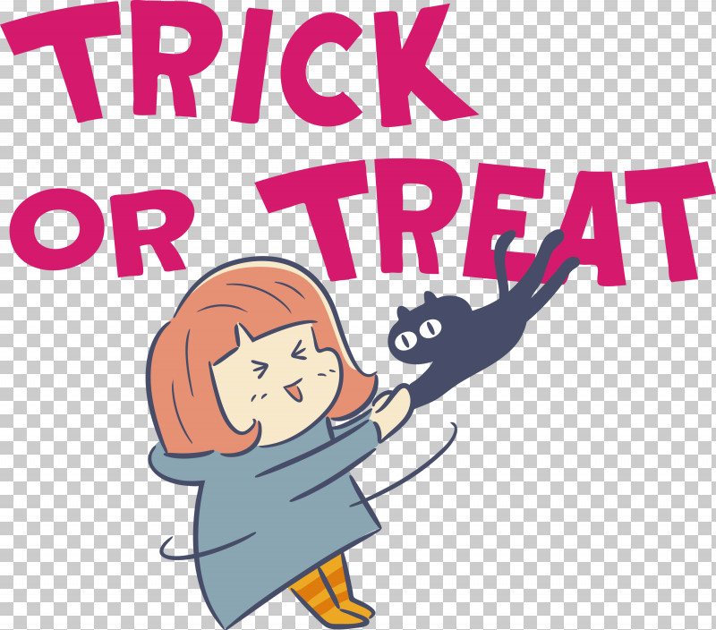 TRICK OR TREAT Halloween PNG, Clipart, Cartoon, Character, Conversation, Halloween, Happiness Free PNG Download