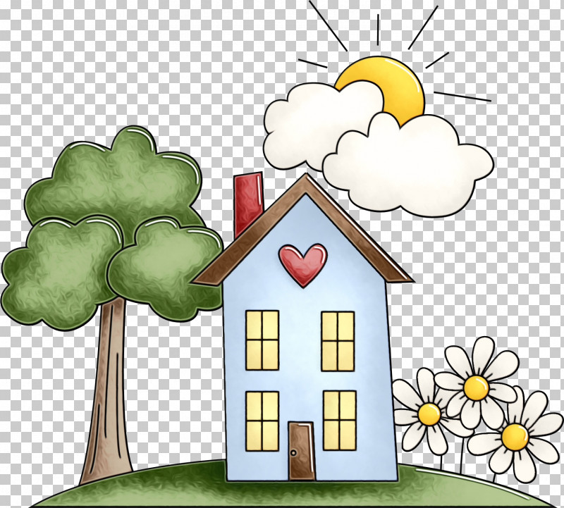 Cartoon House Plant Home PNG, Clipart, Cartoon, Home, House, Paint, Plant Free PNG Download