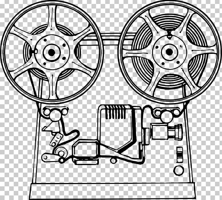 Movie Projector Computer Icons PNG, Clipart, Angle, Art, Art Film, Auto Part, Black And White Free PNG Download