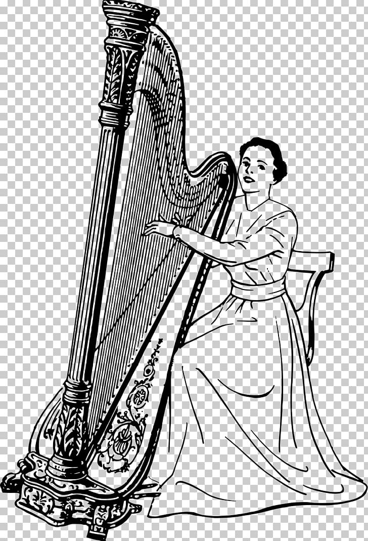 Konghou Celtic Harp String Instruments PNG, Clipart, Black And White, Celtic Harp, Clarsach, Computer Icons, Drawing Free PNG Download