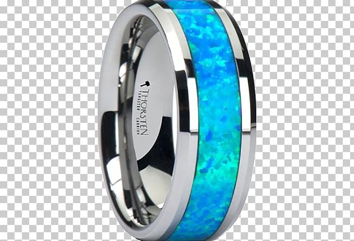 Inlay Tungsten Carbide Wedding Ring Opal PNG, Clipart, Blue, Bluegreen, Body Jewelry, Carbide, Diamond Free PNG Download