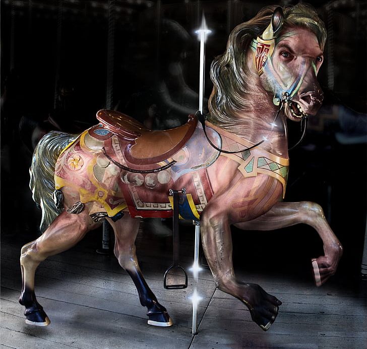 Horse Carousel Surrealism Art Amusement Park PNG, Clipart, Amusement Park, Amusement Ride, Animals, Art, Baggage Carousel Free PNG Download