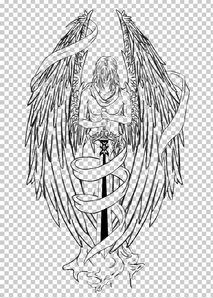 Tattoo Angel Sword Drawing New School PNG, Clipart, Angel, Arm, Art, Artwork, Bird Free PNG Download