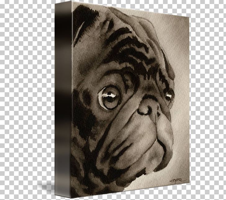 Pug Dog Breed Watercolor Painting Art PNG, Clipart, Art, Artist, Art Museum, Black And White, Canvas Free PNG Download