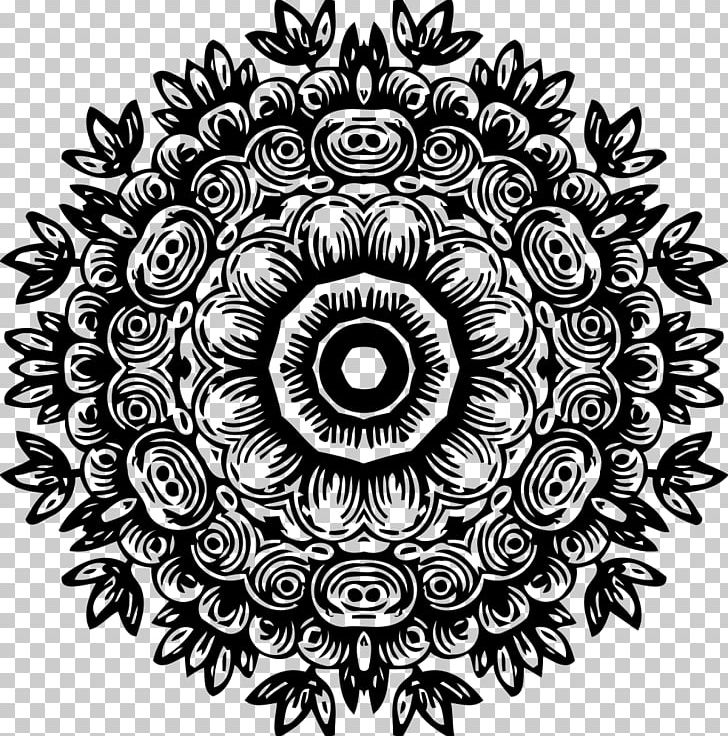 Flower Drawing Circle Pattern PNG, Clipart, Black And White, Circle, Decorative Arts, Drawing, Floral Free PNG Download
