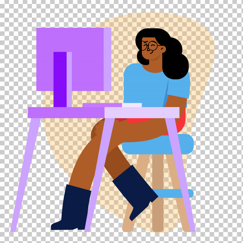 Working Work Desk PNG, Clipart, Chair, Computer, Desk, Easel, Purple Free PNG Download
