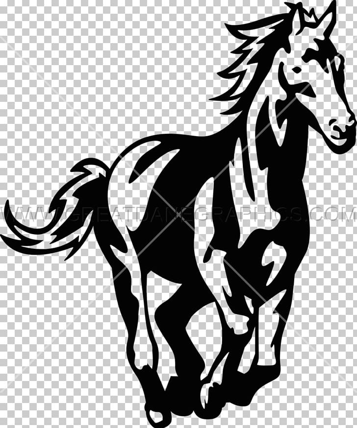 Pony Mustang Printed T-shirt Stallion PNG, Clipart, Art, Black And White, Bridle, Colt, Drawing Free PNG Download