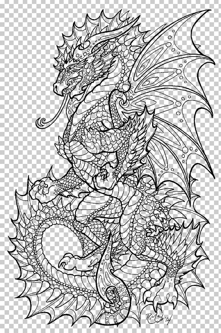 Coloring Book Chinese Dragon Adult Drawing PNG, Clipart, Adult, Art, Artwork, Black And White, Child Free PNG Download