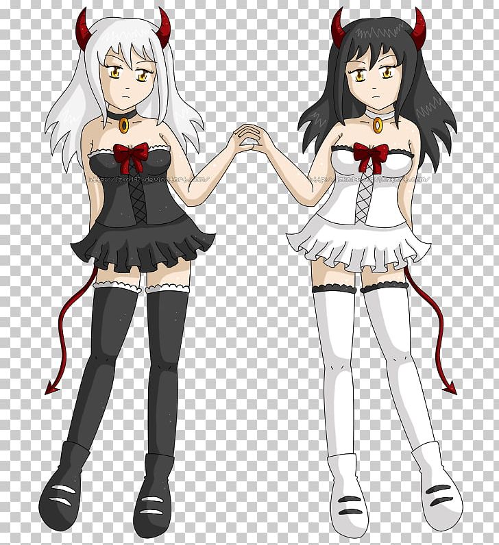 Devil Twin Demon Drawing Angel PNG, Clipart, Angel, Anime, Black Hair, Chibi, Clothing Free PNG Download