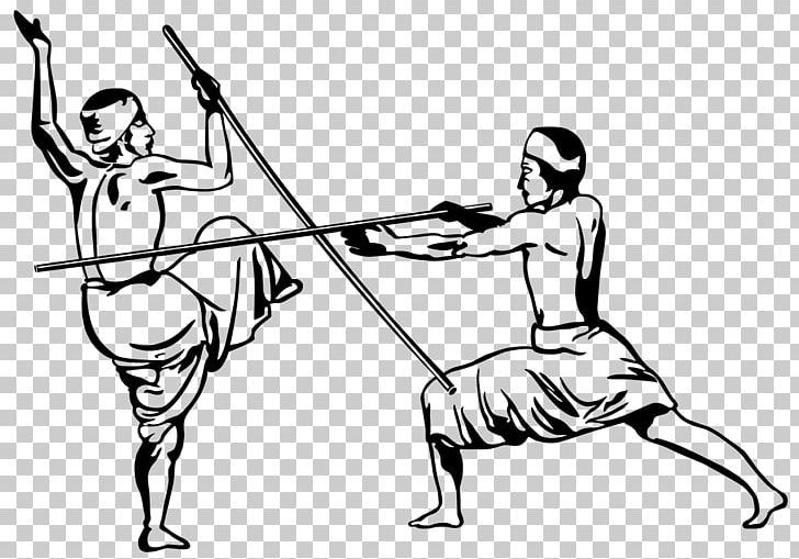 Silambam Tamil Nadu Indian Martial Arts Kalaripayattu PNG, Clipart, Angle, Arm, Black And White, Cartoon, Fictional Character Free PNG Download