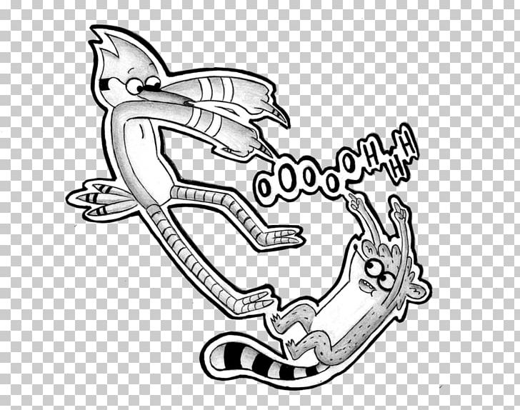 Rigby Mordecai Line Art PaperChild PNG, Clipart, Angle, Arm, Art, Artwork, Automotive Design Free PNG Download