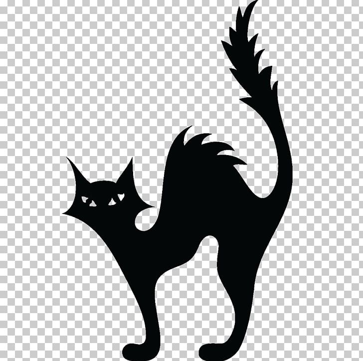 Cat Kitten Halloween Silhouette PNG, Clipart, Animals, Black And White, Black Cat, Carnivoran, Cat Free PNG Download