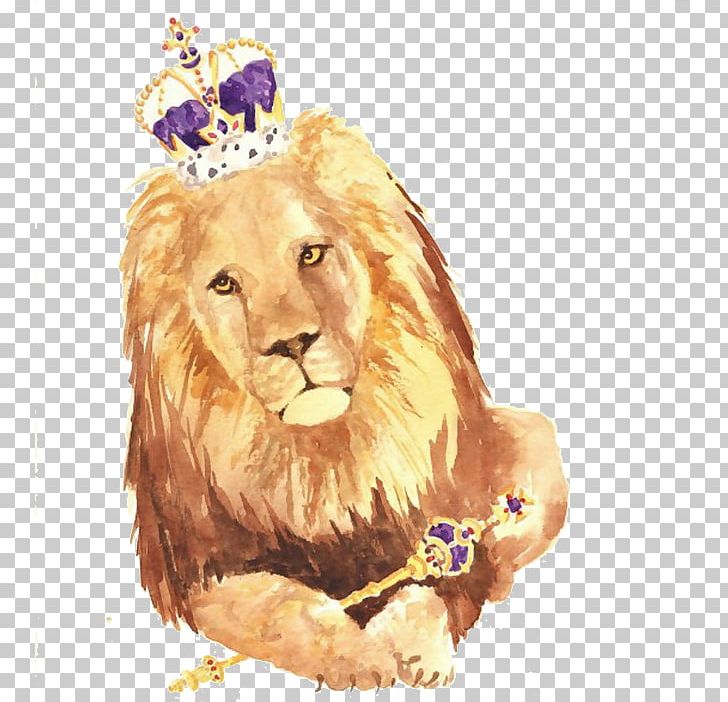 Lion Watercolor Painting PNG, Clipart, Animal, Animation, Big Cat, Big Cats, Carnivoran Free PNG Download