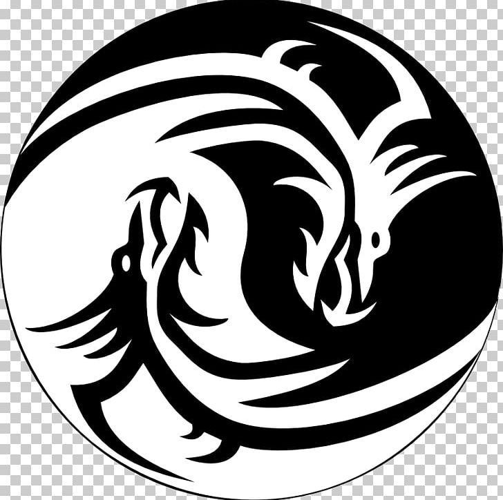 Yin And Yang Chinese Dragon PNG, Clipart, Artwork, Black, Black And White, Charms Pendants, Chinese Dragon Free PNG Download