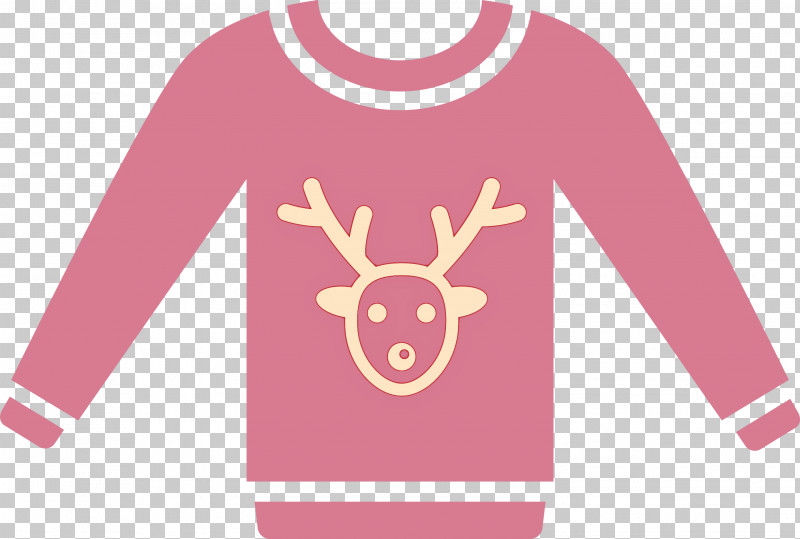 Christmas Sweater PNG, Clipart, Christmas Sweater, Deer, Longsleeved Tshirt, Magenta, Outerwear Free PNG Download