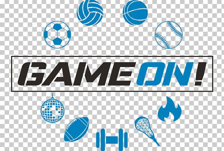 Logo Game On! Sports Complex Multi-sport Event Volleyball PNG, Clipart, Area, Blue, Brand, Coach, Football Field Lawn Free PNG Download