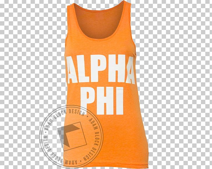 T-shirt Gilets Sleeveless Shirt Font PNG, Clipart, Active Tank, Alpha Phi Alpha, Gilets, Orange, Outerwear Free PNG Download