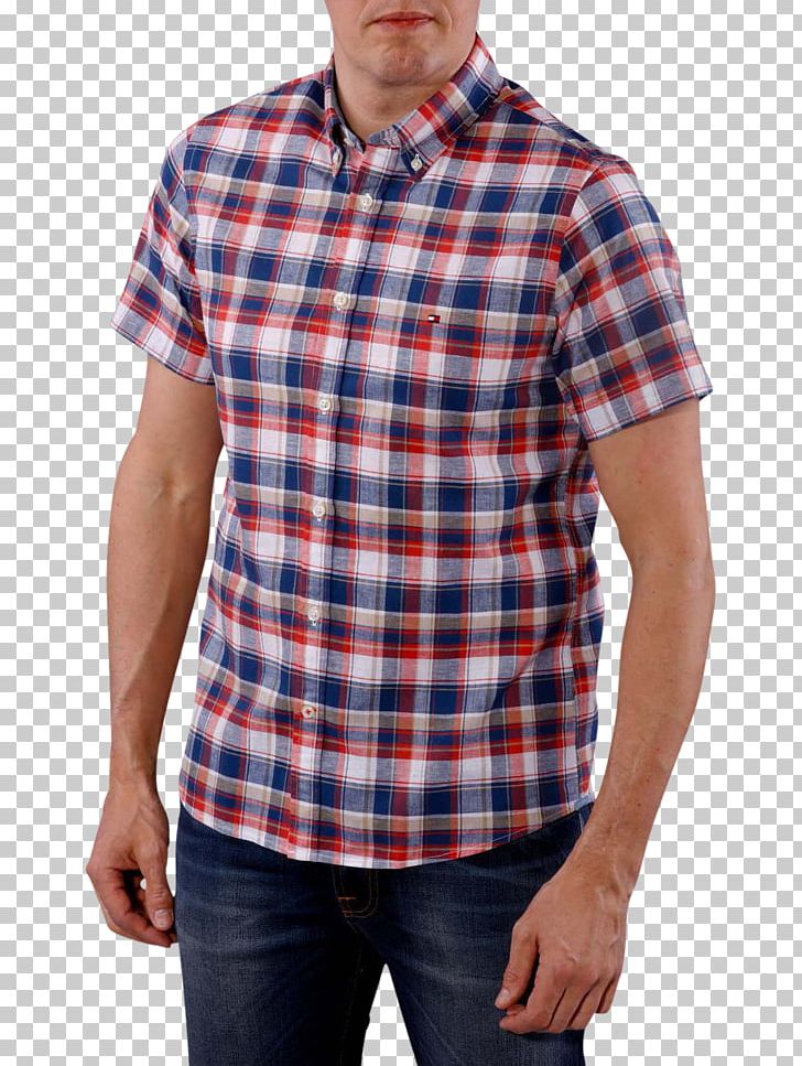 T-shirt Tartan Dress Shirt Maroon Neck PNG, Clipart, Button, Clothing, Dress Shirt, Hilfiger, Maroon Free PNG Download