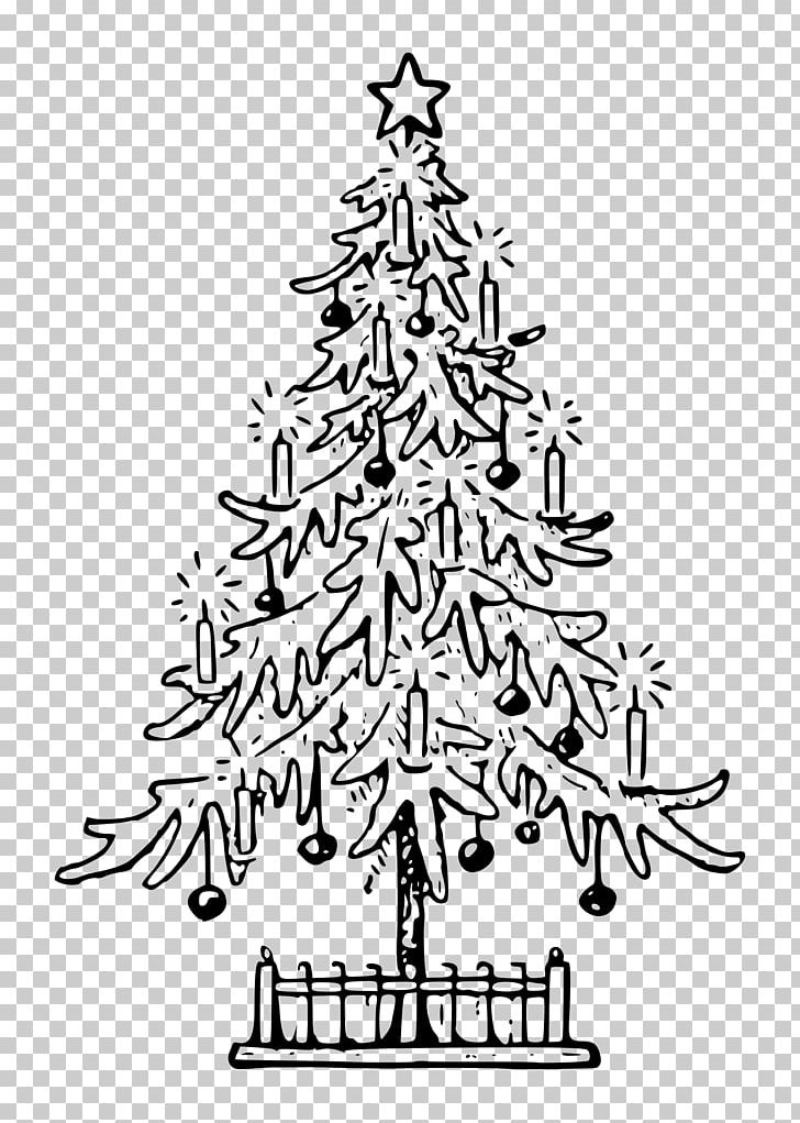 Drawing Christmas Tree Line Art PNG, Clipart, Black And White, Branch, Calligraphy, Candle, Christmas Free PNG Download