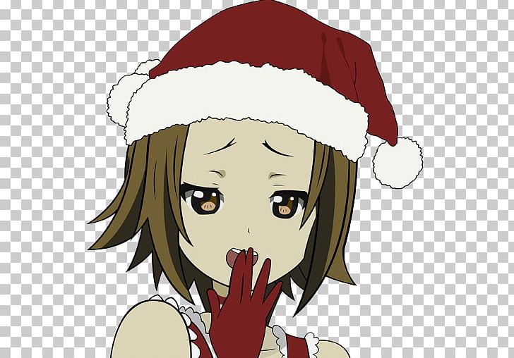 Ritsu Tainaka Santa Claus Anime K-On! Santa Suit PNG, Clipart, Anime Face, Art, Brown Hair, Christmas Decoration, Face Free PNG Download