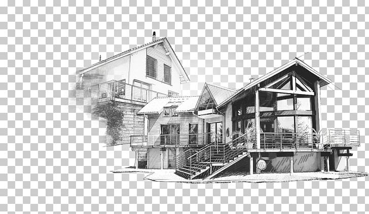 House Facade Property Sketch PNG, Clipart, Artwork, Black And White, Building, Cottage, Drawing Free PNG Download