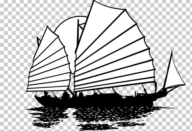 Boat Junk Sail PNG, Clipart, Artwork, Barque, Black And White, Bri, Caravel Free PNG Download