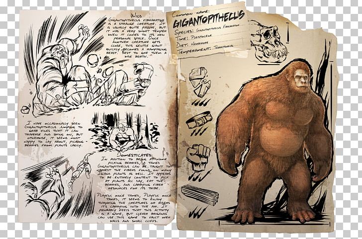 ARK: Survival Evolved Gigantopithecus Procoptodon Argentavis Magnificens Sarcosuchus PNG, Clipart, Argentavis Magnificens, Ark, Ark Survival Evolved, Bigfoot, Book Free PNG Download