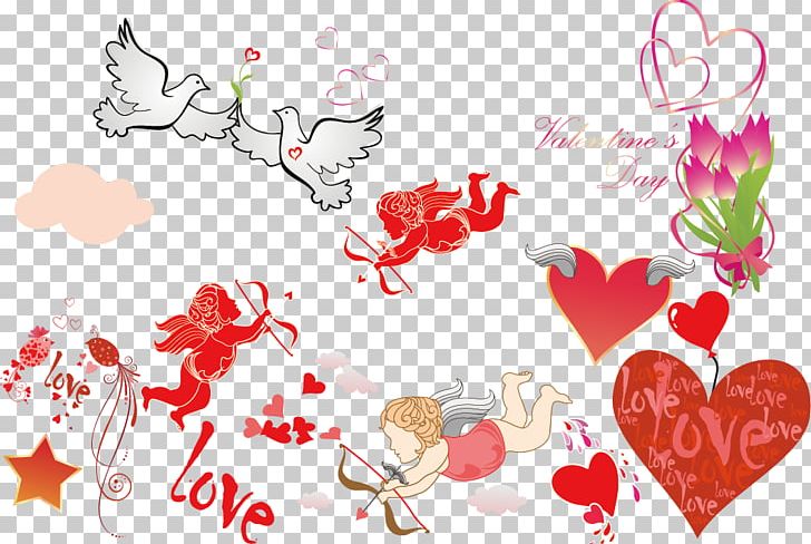 Cherub Cupid Heart PNG, Clipart, Branch, Creative Background, Fathers Day, Fictional Character, Flower Free PNG Download