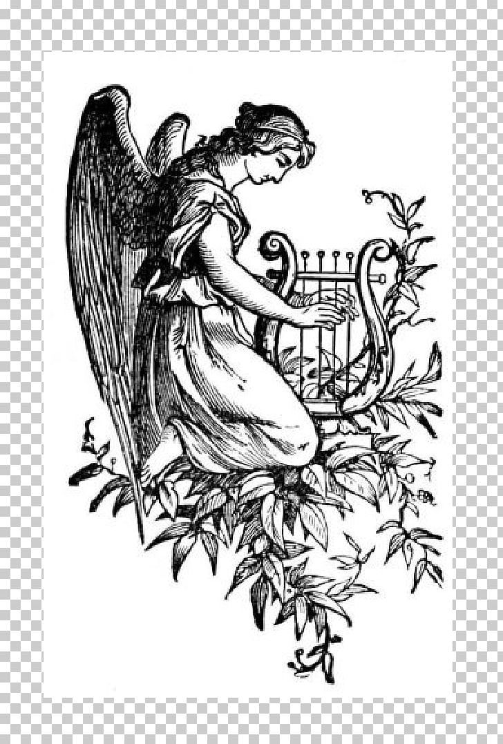 Cherub Harp Drawing Angel PNG, Clipart, Angel, Arm, Art, Artwork, Bird Free PNG Download