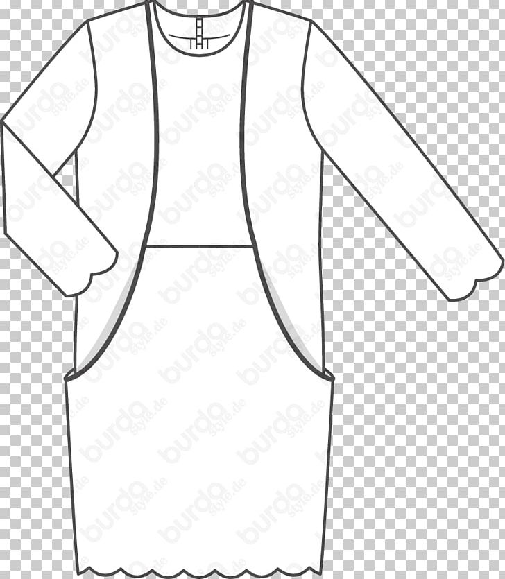 T-shirt Dress Pattern Sewing Sleeve PNG, Clipart, Angle, Black, Black And White, Burda Style, Button Free PNG Download