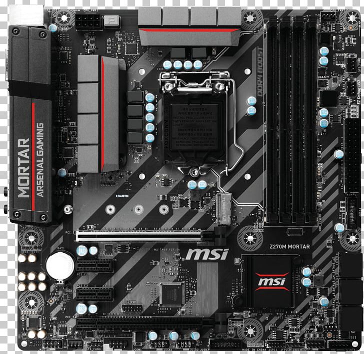 Intel Kaby Lake MSI B250M MORTAR Motherboard LGA 1151 PNG, Clipart, Atx, Computer Hardware, Electronic Device, Electronics, Intel Free PNG Download