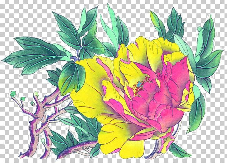 Ink Wash Painting Floral Design Moutan Peony PNG, Clipart, Color, Decorative, Flower, Flower Arranging, Flowers Free PNG Download