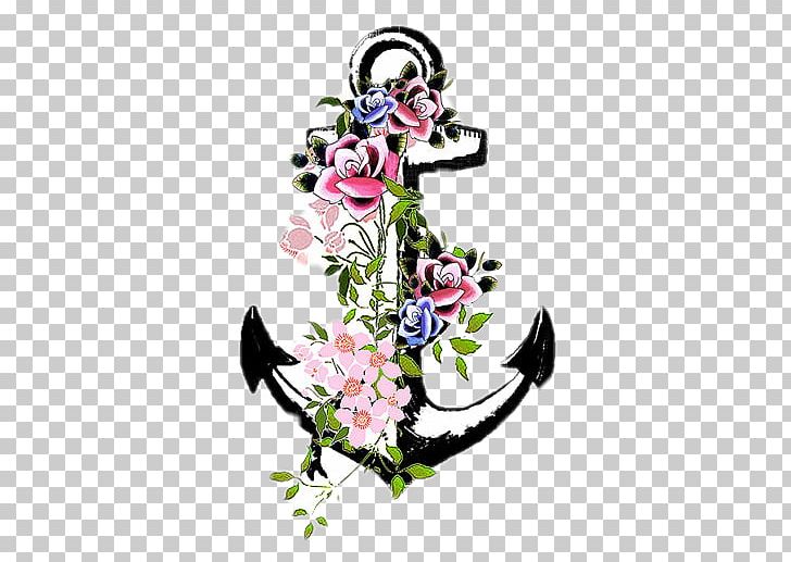 Tattoo Flower Flash Anchor Color PNG, Clipart, Anchor, Art, Body Piercing, Color, Craft Free PNG Download