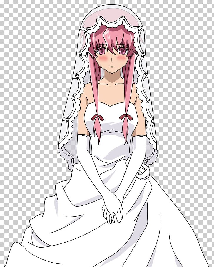 Yuno Gasai Wedding Dress White Future Diary PNG, Clipart, Arm, Artwork, Bride, Character, Clothing Free PNG Download