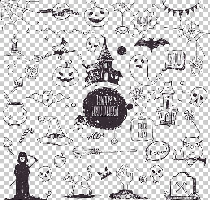 Halloween Drawing Illustration PNG, Clipart, Cartoon, Circle, Clip Art, Communication, Computer Icons Free PNG Download