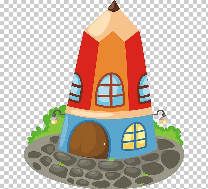 Pencil House Cartoon PNG, Clipart, Apartment House, Building, Cartoon, Color Pencil, Cone Free PNG Download